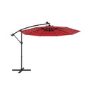 10 Feet Solar Offset Hanging Umbrella with 40 Lamp Beads and Solar Panel-Gray by DirectDeals