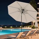 10 Feet Solar Patio Umbrella with 96 Multi-Colored Flowing LED Lights and Tilt Adjustment by LJGDeals