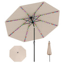 10 Feet Solar Patio Umbrella with 96 Multi-Colored Flowing LED Lights and Tilt Adjustment by LJGDeals
