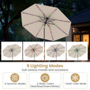 10 Feet Solar Patio Umbrella with 96 Multi-Colored Flowing LED Lights and Tilt Adjustment by LJGDeals