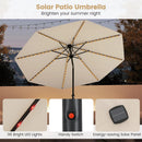 10 Feet Solar Patio Umbrella with 96 Multi-Colored Flowing LED Lights and Tilt Adjustment by LJGDeals