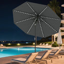 10 Feet Solar Patio Umbrella with 96 Multi-Colored Flowing LED Lights and Tilt Adjustment by LJGDeals