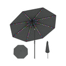 10 Feet Solar Patio Umbrella with 96 Multi-Colored Flowing LED Lights and Tilt Adjustment by LJGDeals