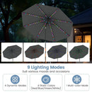 10 Feet Solar Patio Umbrella with 96 Multi-Colored Flowing LED Lights and Tilt Adjustment by LJGDeals