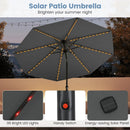10 Feet Solar Patio Umbrella with 96 Multi-Colored Flowing LED Lights and Tilt Adjustment by LJGDeals