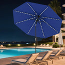 10 Feet Solar Patio Umbrella with 96 Multi-Colored Flowing LED Lights and Tilt Adjustment by LJGDeals