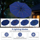 10 Feet Solar Patio Umbrella with 96 Multi-Colored Flowing LED Lights and Tilt Adjustment by LJGDeals
