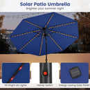 10 Feet Solar Patio Umbrella with 96 Multi-Colored Flowing LED Lights and Tilt Adjustment by LJGDeals