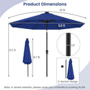 10 Feet Solar Patio Umbrella with 96 Multi-Colored Flowing LED Lights and Tilt Adjustment by LJGDeals