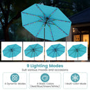 10 Feet Solar Patio Umbrella with 96 Multi-Colored Flowing LED Lights and Tilt Adjustment by LJGDeals