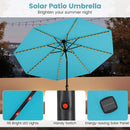 10 Feet Solar Patio Umbrella with 96 Multi-Colored Flowing LED Lights and Tilt Adjustment by LJGDeals