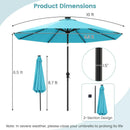 10 Feet Solar Patio Umbrella with 96 Multi-Colored Flowing LED Lights and Tilt Adjustment by LJGDeals