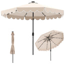 10 Feet Solar Patio Umbrella with 24 LED Lights-Coffee by DirectDeals