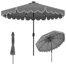 10 Feet Solar Patio Umbrella with 24 LED Lights-Coffee by DirectDeals