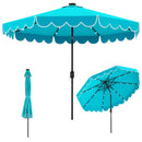 10 Feet Solar Patio Umbrella with 24 LED Lights-Coffee by DirectDeals