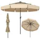 10 Feet Solar Patio Umbrella with 3-Tier Vented Top by DirectDeals