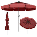 10 Feet Solar Patio Umbrella with 3-Tier Vented Top by LJGDeals