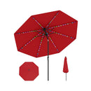 10 Feet Solar Patio Umbrella with 96 Multi-Colored Flowing LED Lights and Tilt Adjustment by LJGDeals