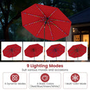 10 Feet Solar Patio Umbrella with 96 Multi-Colored Flowing LED Lights and Tilt Adjustment by LJGDeals