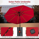 10 Feet Solar Patio Umbrella with 96 Multi-Colored Flowing LED Lights and Tilt Adjustment by LJGDeals
