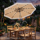 10 Feet Solar Patio Umbrella with 24 LED Lights for Yard by LJGDeals