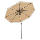 10 Feet Solar Patio Umbrella with 24 LED Lights for Yard by LJGDeals