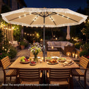10 Feet Solar Patio Umbrella with 24 LED Lights for Yard by LJGDeals