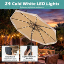 10 Feet Solar Patio Umbrella with 24 LED Lights for Yard by DirectDeals