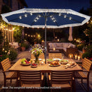 10 Feet Solar Patio Umbrella with 24 LED Lights for Yard by LJGDeals