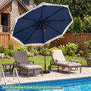 10 Feet Solar Patio Umbrella with 24 LED Lights for Yard by LJGDeals
