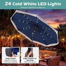 10 Feet Solar Patio Umbrella with 24 LED Lights for Yard by LJGDeals