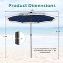10 Feet Solar Patio Umbrella with 24 LED Lights for Yard by LJGDeals