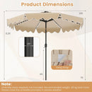 10 Ft Solar Patio Umbrella with LED Lights by LJGDeals