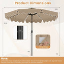 10 Ft Solar Patio Umbrella with LED Lights by LJGDeals