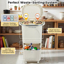 10 Gallon Kitchen Trash Can Double-Layer with Lid and 2 Removable Buckets-Beige by LJGDeals