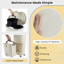 10 Gallon Kitchen Trash Can Double-Layer with Lid and 2 Removable Buckets-Beige by LJGDeals