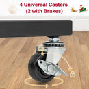 10-Hook Christmas Stocking Holder Stand on Wheels Freestanding Rack-Black by LJGDeals