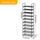 Multi Layers - Shoe Rack Organizer Column Storage Shelf Entryway w/ Hooks by 2Dropme