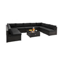10 Piece Outdoor Wicker Conversation Set with Seat and Back Cushions by LJGDeals