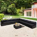 10 Piece Outdoor Wicker Conversation Set with Seat and Back Cushions by LJGDeals