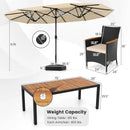 10 Piece Outdoor Dining Set with 15 Feet Double-Sided Twin Umbrella by LJGDeals