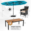 10 Piece Outdoor Dining Set with 15 Feet Double-Sided Twin Umbrella by LJGDeals