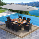 10 Piece Outdoor Patio Dining Set with 15 Feet Double-Sided Twin Umbrella by LJGDeals
