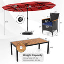 10 Piece Outdoor Patio Dining Set with 15 Feet Double-Sided Twin Umbrella by LJGDeals