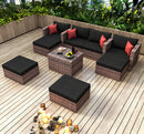 Walker Edison | 10 Pieces Modular Outdoor Patio Sectional Conversation Sofa Set
