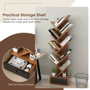 10-Tier Tree Bookshelf with Drawer and Anti-Tipping Kit by LJGDeals