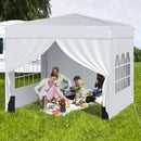 10 X 10 FT Pop up Canopy Tent Outdoor Patio Commercial Sunshade Shelter with 4 Sidewalls by LJGDeals