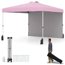 10 X 10 FT Pop up Canopy Tent with 1 Sidewall and Wheeled Bag by LJGDeals