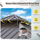 10 X 10 Feet Hardtop Gazebo with Netting and Curtain for Patio Backyard-Coffee by LJGDeals