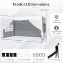 10 X 14 FT Pop up Canopy Tent Outdoor Patio Commercial Sunshade Shelter-White